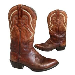 Vintage Denver Mountain Western Boots Tan Leather, Women’s 8.5 / Men’s 6.5